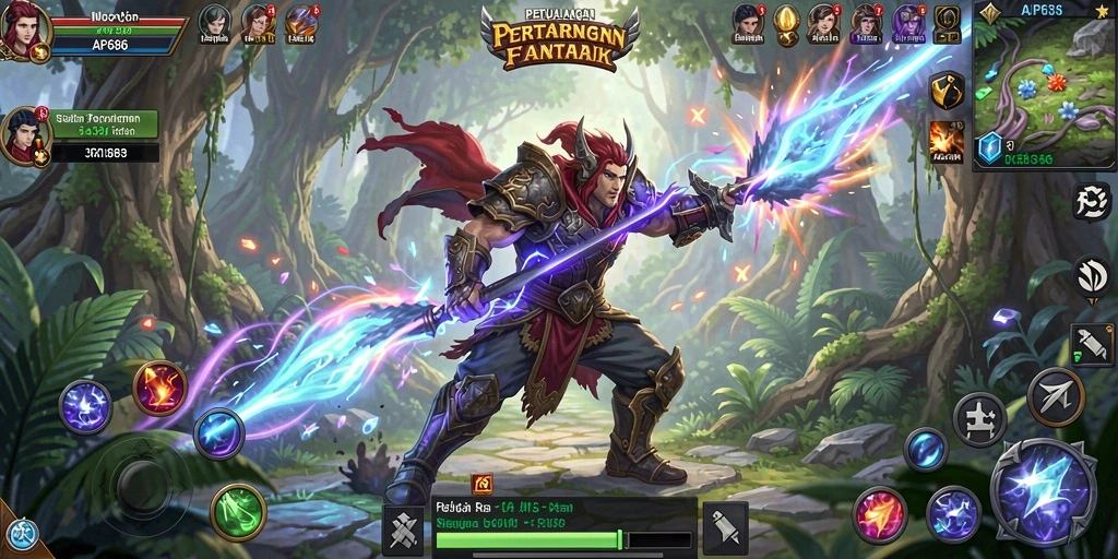 Tangkapan layar utama gameplay ARPG yang intens dan mengasyikkan.