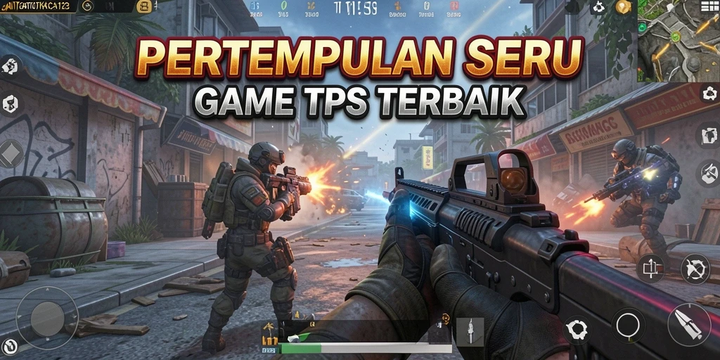 Tangkapan layar GATOTKACA123 menunjukkan aksi pertempuran yang mendebarkan dalam gameplay TPS.