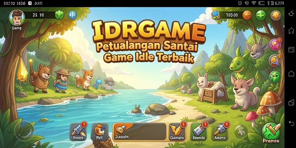 Tampilan gameplay santai dalam IDRGAME yang menyenangkan.