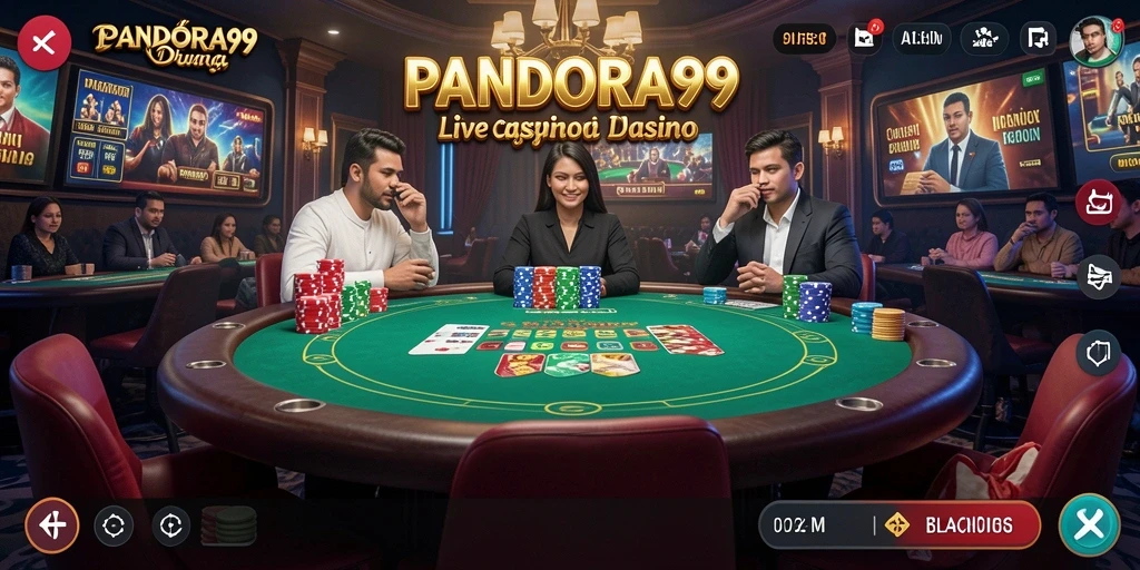 Screenshot PANDORA99 menampilkan dealer langsung dan permainan terbaru.