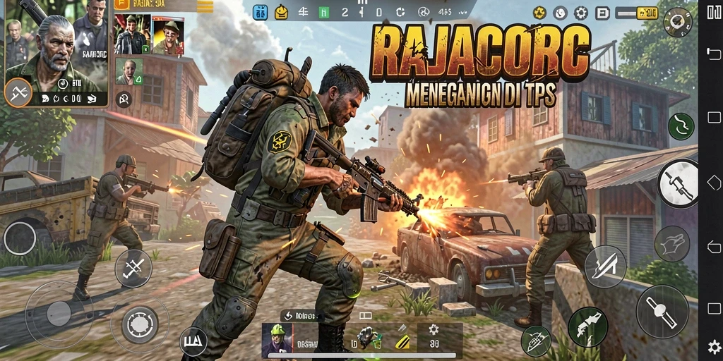 Tampilan gameplay menegangkan di RAJACORC dengan aksi yang intens.
