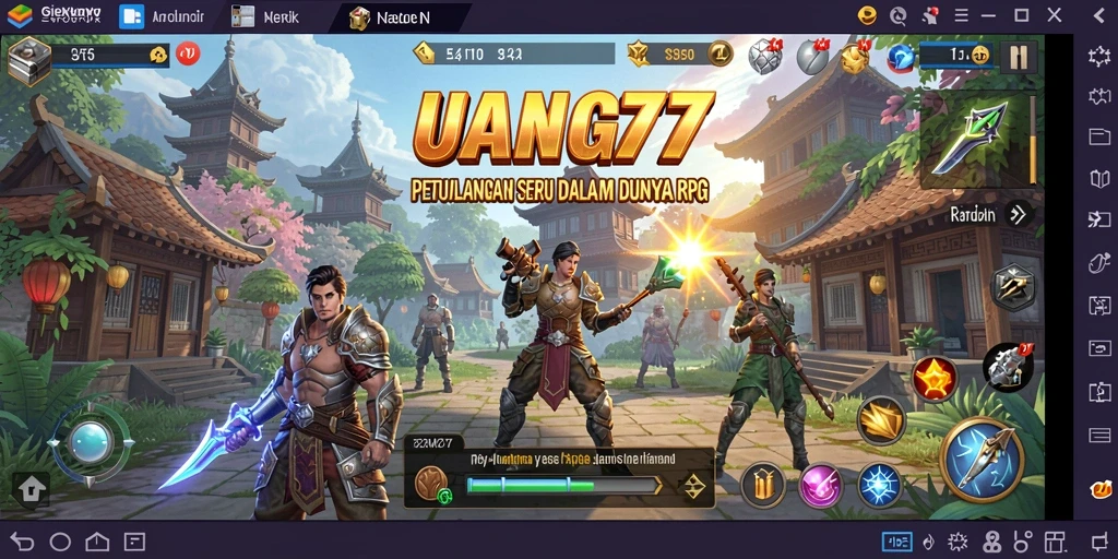Tampilan gameplay seru dari UANG77 yang menampilkan pertarungan epik.