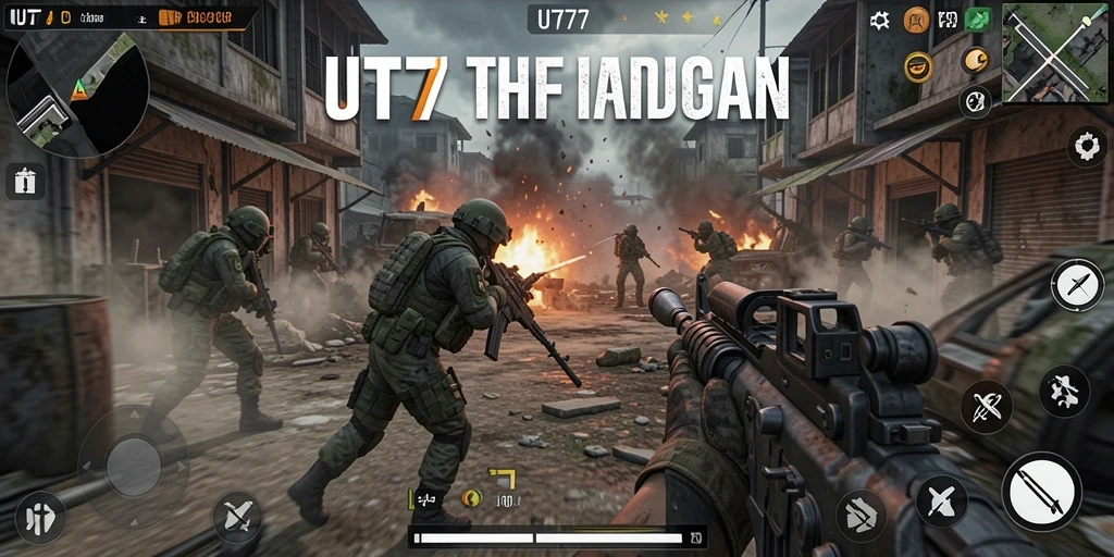 Tampilan gameplay menegangkan dalam UT77 yang menggambarkan aksi TPS.